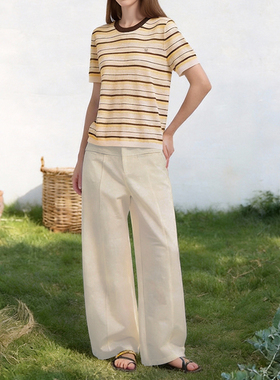 简约慵懒立体微茧型阔腿休闲裤