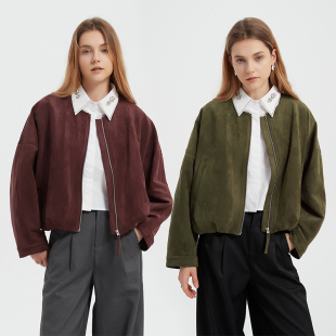 Petit 廓形设计感翻毛圆领外套 Bari