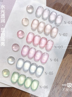6色冰岛极光美甲玻璃珠猫眼胶2026年新款网红显白流行脚指甲油胶