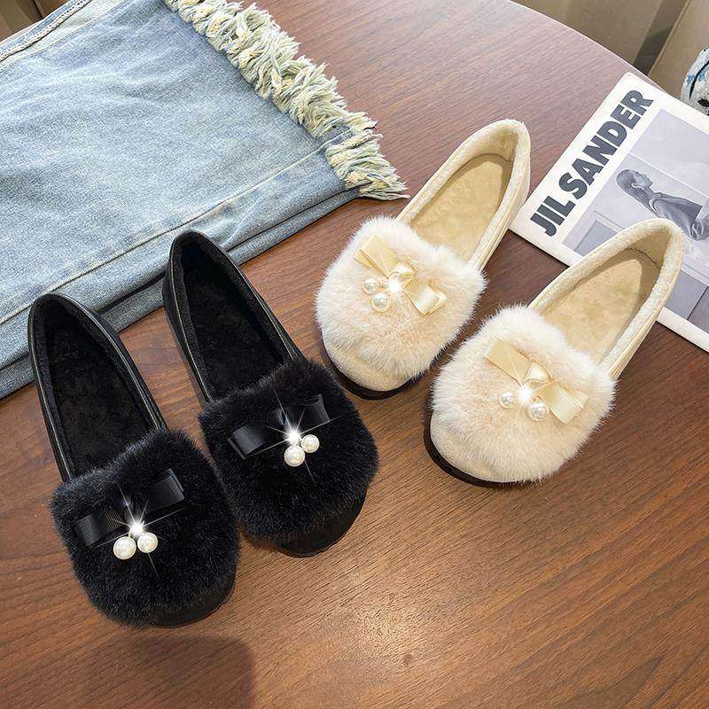 大码加绒豆豆鞋女41到43新款冬季毛毛鞋软底玛丽珍小香风保暖棉鞋,女鞋,乐福鞋（豆豆鞋）,淘宝优惠券,粉丝福利购,淘宝优惠卷