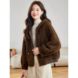 皮毛一体羊羔毛外套女款秋冬季2025新款今年流行爆款加厚开衫上衣