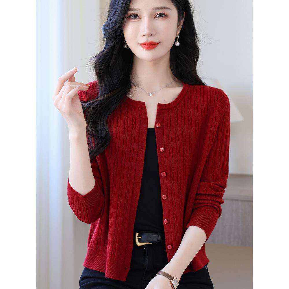小个子外搭针织衫开衫女士短款修身上衣春秋纯色百搭显瘦毛衣外套