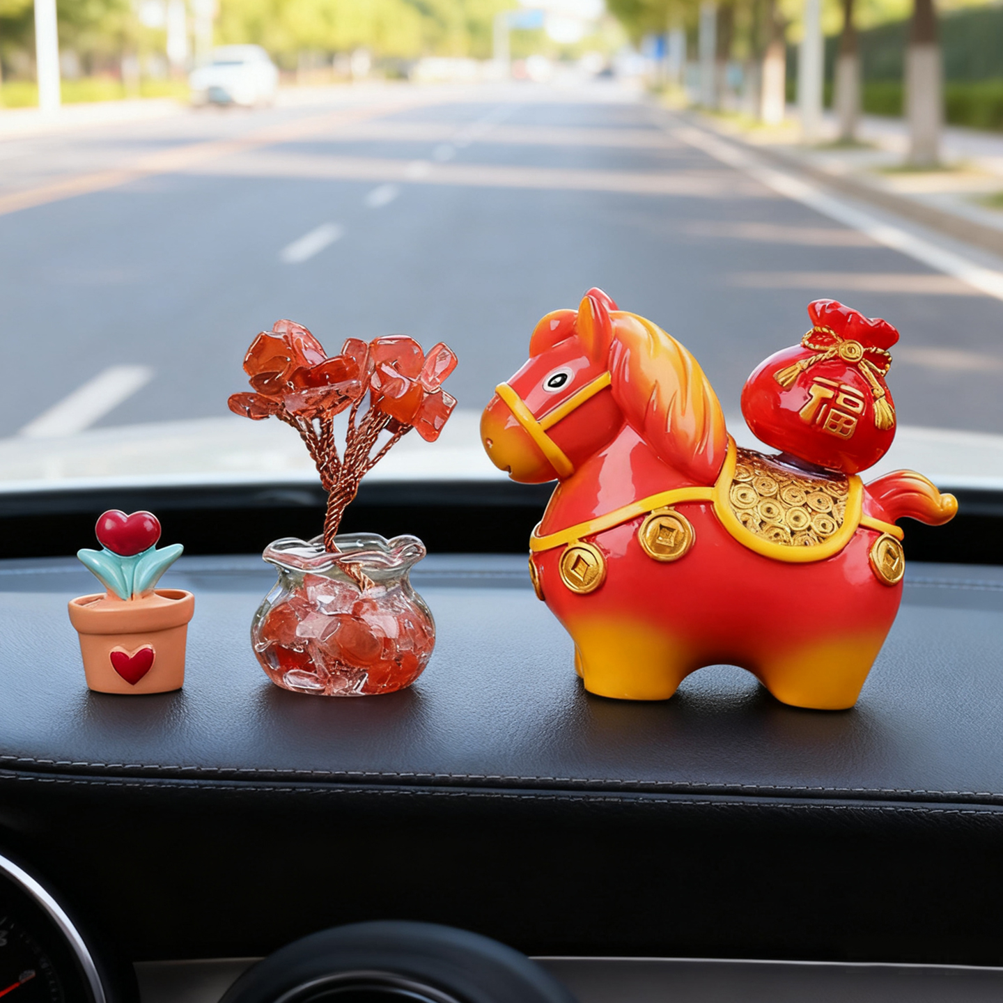 【马上有钱】可转动汽车摆件