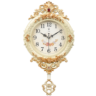 北极星欧式钟表轻奢挂钟时尚挂墙挂表静音客厅时钟石英钟家用挂式