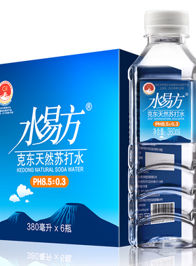 水易方克东天然苏打水380ml*6瓶 无气弱碱性饮用水苏打水 尝鲜装