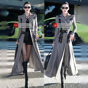 双排扣气质收腰大摆中长款 毛呢大衣2025新款 过膝外套 厚款 VJE冬季