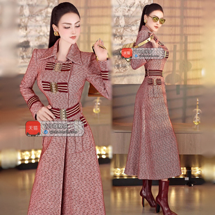 收腰大摆时尚 新款 大衣 欧美风加厚毛呢外套2025女装 VJE冬季