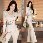 套装 两件套春秋穿搭收腰OL正装 喇叭裤 VJE干练减龄假两件西装
