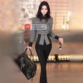 时尚 VJE冬季 英伦格纹毛呢上衣2025新款 拼接休闲加厚通勤短外套