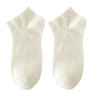 诸暨袜子女短袜夏季薄款棉袜短款纯色中筒运动白色无骨短筒袜夏天