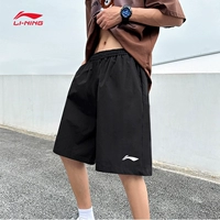 Li Ning, мужские летние шорты, тонкие шелковые быстросохнущие дышащие штаны для отдыха для тренировок, для бега, свободный крой