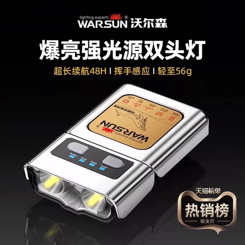 沃尔森夜钓头灯鱼专用感应帽