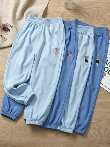 Детское средство от комаров, тонкие штаны, джинсы для мальчиков, шелковая летняя одежда, детская одежда