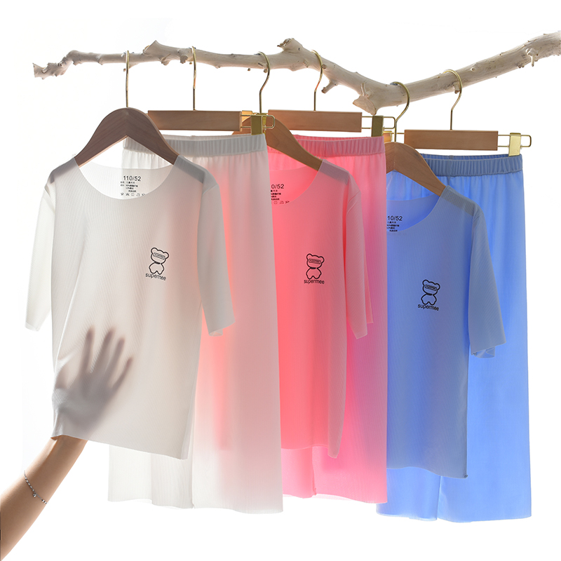 儿童睡衣夏季款2025新款夏天薄款男孩女孩家居服夏款冰丝男童女童