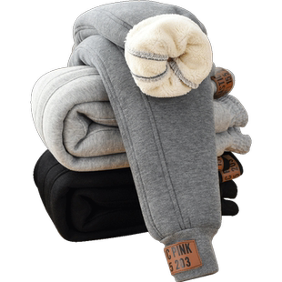 男童裤子加绒加厚秋冬款羊羔绒保暖儿童运动卫裤冬季女童棉裤外穿