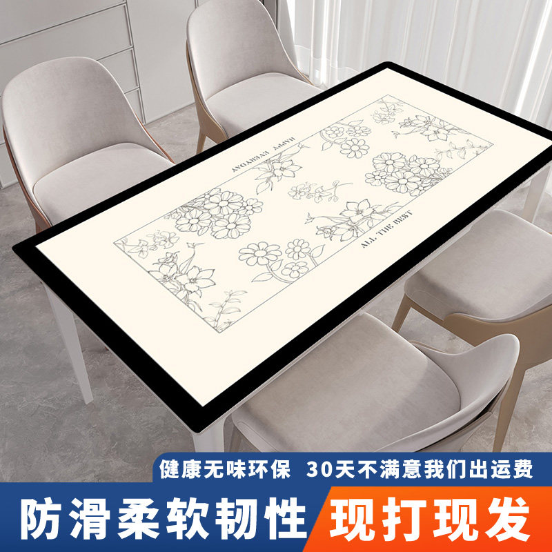 复古桌垫防水防油防烫免洗轻奢高级感皮革餐桌垫子茶几台面保护垫