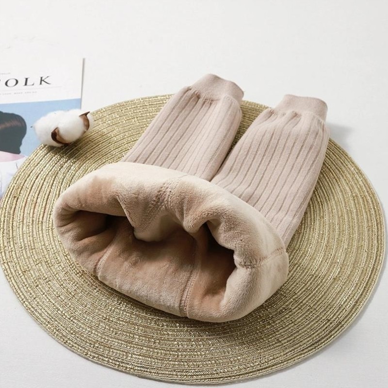 婴儿打底裤秋冬季加绒加厚宝宝保暖裤女小童冬装一体绒九分连裤袜