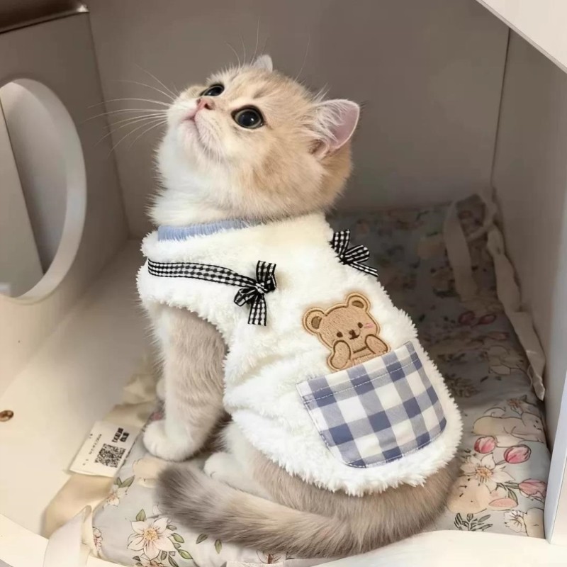 猫咪衣服秋冬装保暖防掉毛马甲宠物布偶无毛德文猫2025新款小衣服