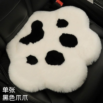 副驾驶毛绒脚垫汽车坐垫冬季毛绒高级感可爱猫爪兔毛绒车垫三件套