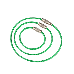 彩色钢丝绳钥匙扣烤漆圈环钢丝绳圈包胶不锈钢钢钥匙串加粗加长男