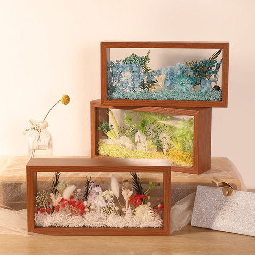 中空干花相框diy手工双面展示盒