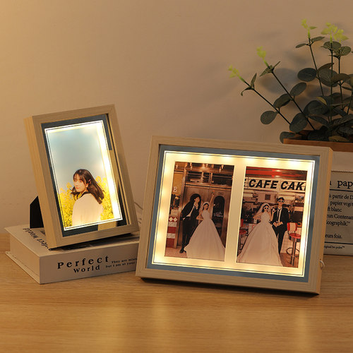 洗照片做成灯光相框创意摆台