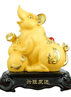 金鼠摆件招财十二生肖鼠工艺品
