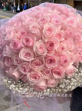 七夕99鲜花马德里美国玫瑰