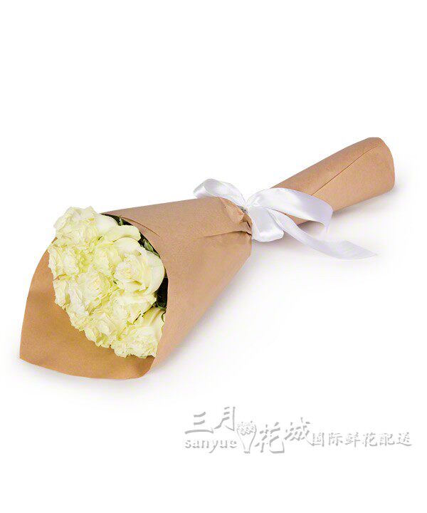 网上送花白玫瑰5枝起送DIY瑞士鲜花快递日内瓦送花苏黎世鲜花派送