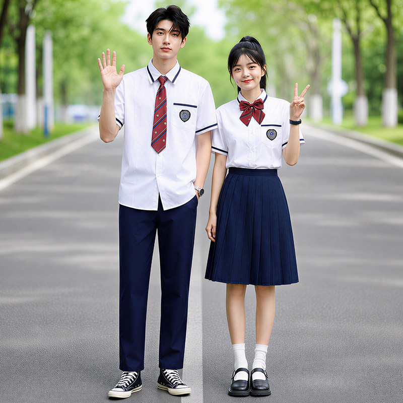 初中生团体合唱表演服儿童学院风男女同款演讲班服小学生演出套装