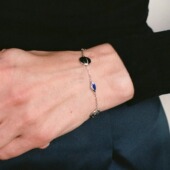 HORIZON系列Bird Eye手链原创设计925银厚镀金珐琅日常百搭轻奢