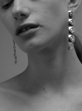 ABOAB TENCHI系列 CHI005耳饰 原创设计方片指纹肌理百搭抽象