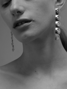 ABOAB TENCHI系列 CHI005耳饰 原创设计方片指纹肌理百搭抽象