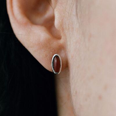 ABOAB简约耳钉咖啡豆迷你女