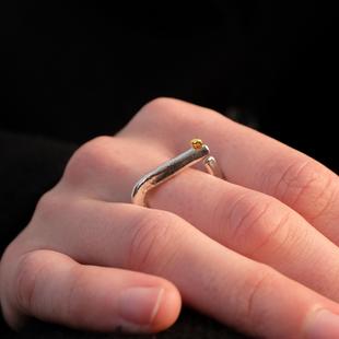 ABOAB SURROUND系列Gold Cube Corners Mix戒指金银组合原创设计