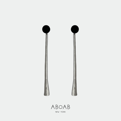 ABOAB SURROUND系列Onyx Cylinderl耳饰 925银厚镀金原创设计简约