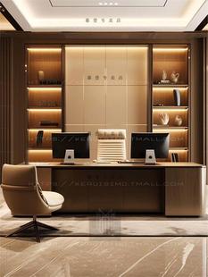 纯实木办公桌老板桌 现代新中式家庭大书桌 定制尺寸定做书台