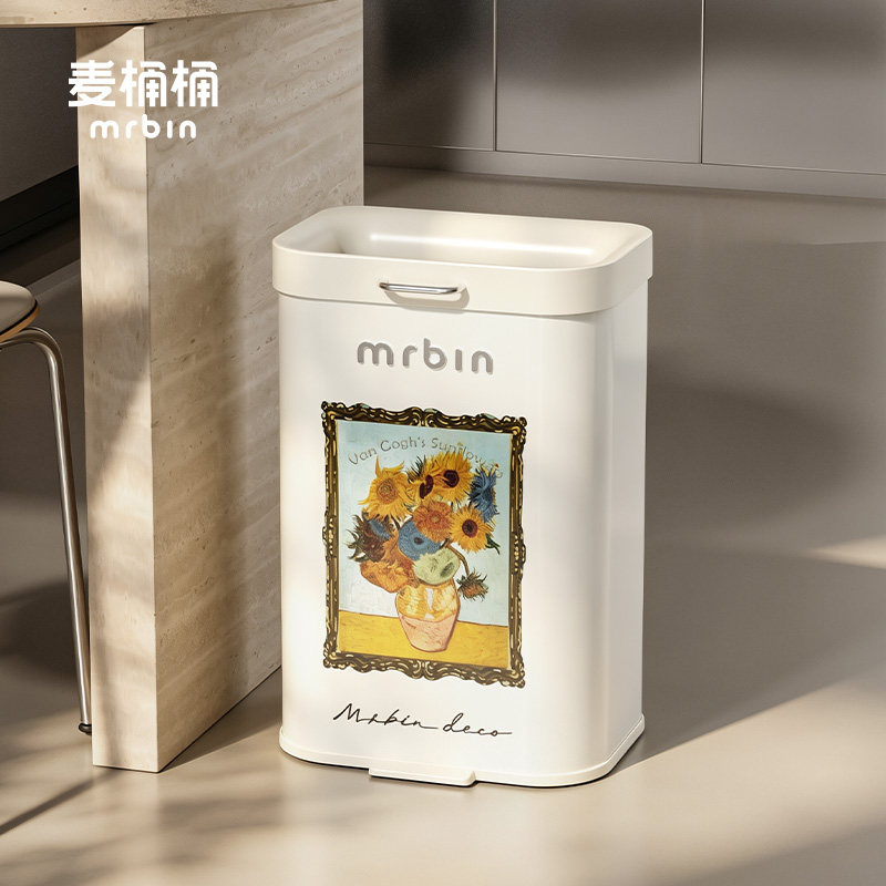 麦桶桶无盖直投带轮家用垃圾桶图片