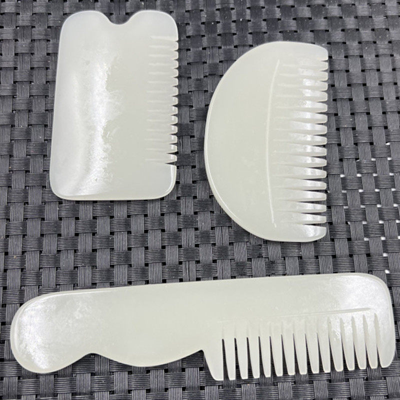 仿天然元素新疆和田玉梳子刮痧板