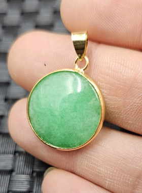 翡翠玉圆形无事牌玉石挂件
