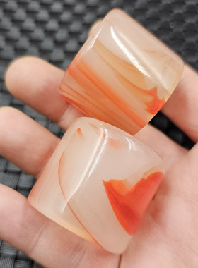 仿鸡血玉仿玉石扳指血丝红