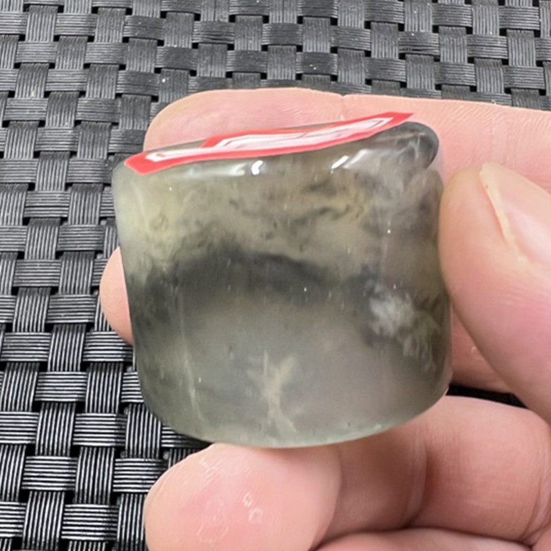 玉石扳指冰种岫玉扳指青花扳指水墨纹路玉扳指大号扳指玉指环戒指