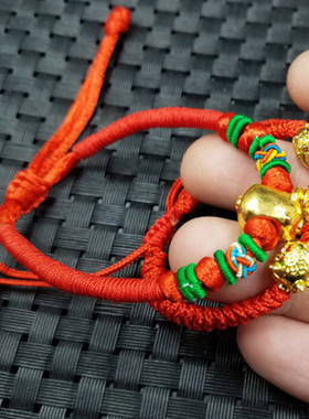 手工编织电镀本命年红色小金猪