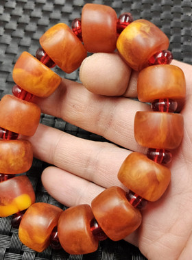 荧光浮盐水蜜蜡路路通手链