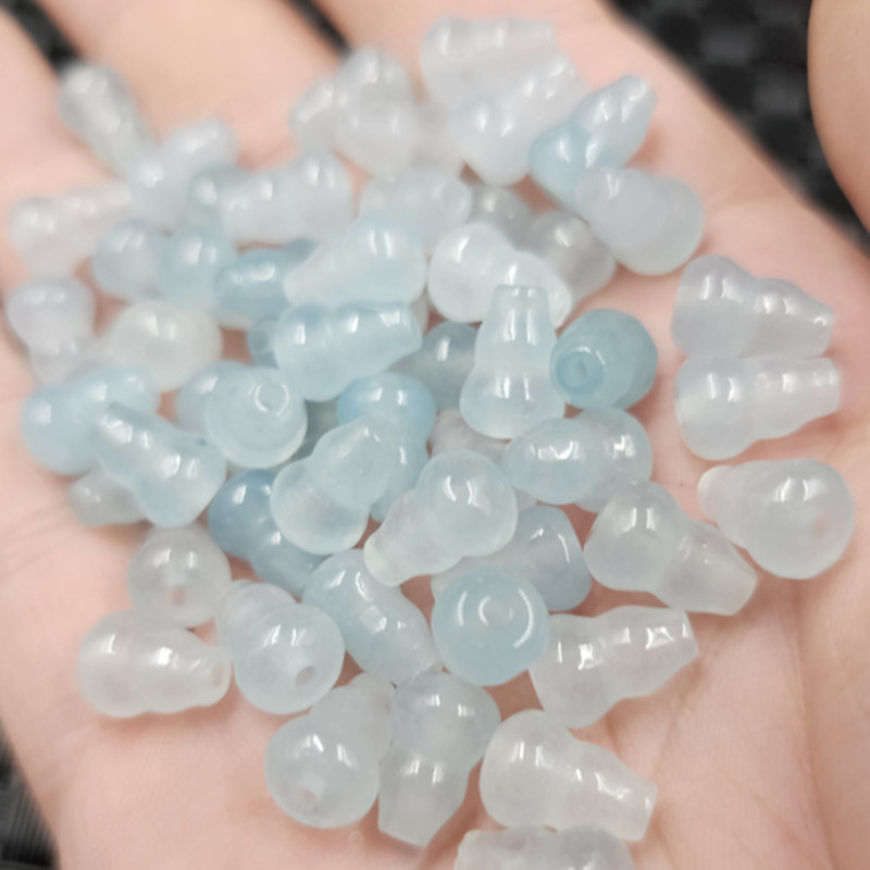 海蓝宝通孔葫芦玉石散珠图片