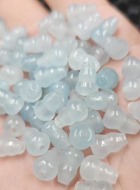 海蓝宝通孔葫芦玉石散珠