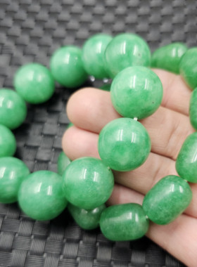 包邮翡翠干青圆珠玉石手链