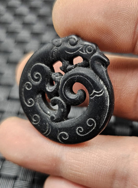 新疆和田玉仿古龙玉石挂件