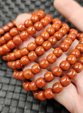 南红色玛瑙老型珠玉石手链