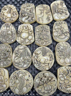 仿古文玩新疆和田观音佛吊坠